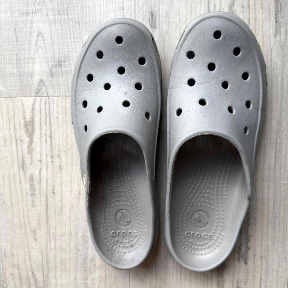 RESERVED FOR SOPHIA Gray Crocs Closed Toe Sandals Women's Size 7